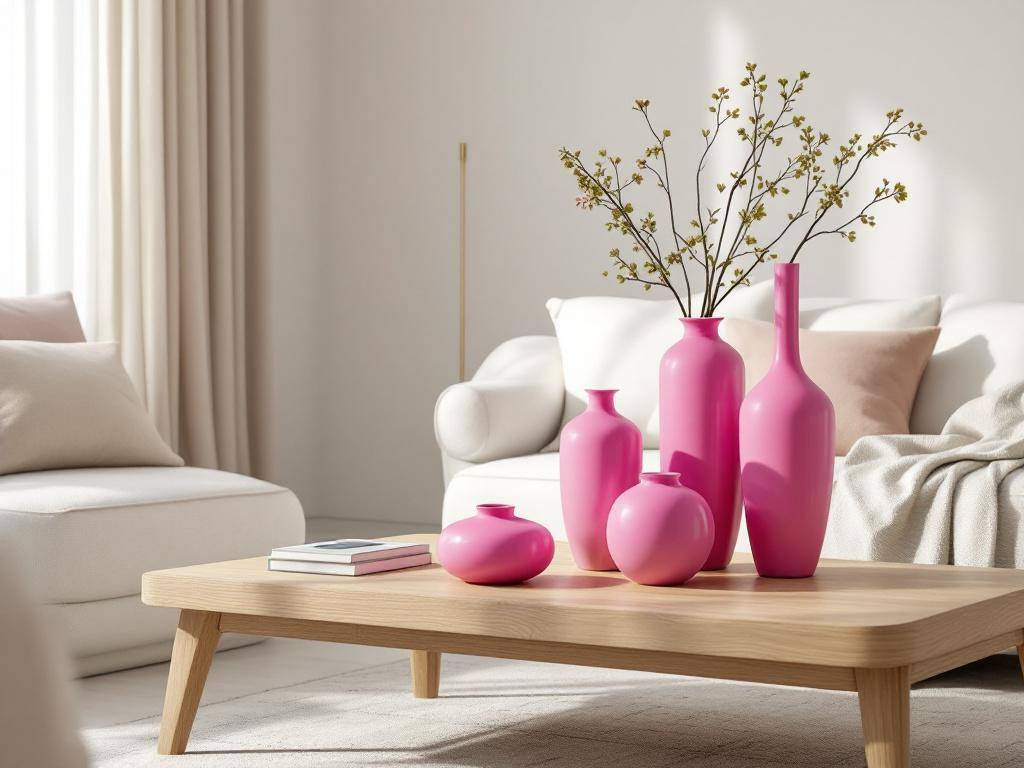 Einrichtungsideen mit der Farbe Fuchsia- Kaufe fuchsiafarbene Vasen als Hingucker