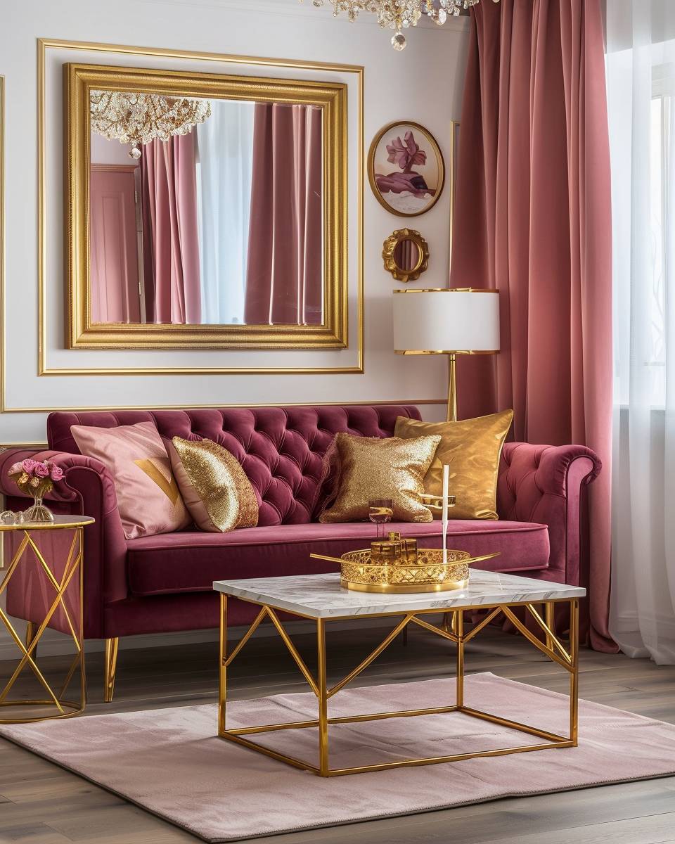 Einrichtungsideen mit der Farbe Fuchsia- Mixe Fuchsia mit Gold für Glamour