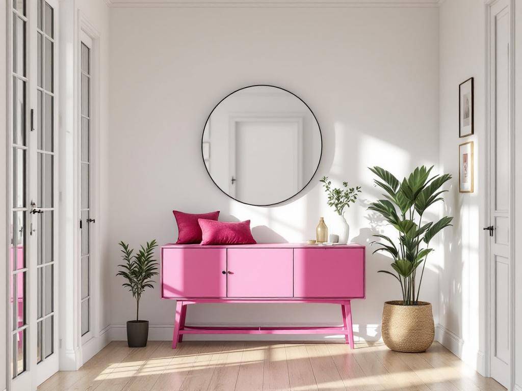 Einrichtungsideen mit der Farbe Fuchsia- Platziere Fuchsia in deinem Eingangsbereich