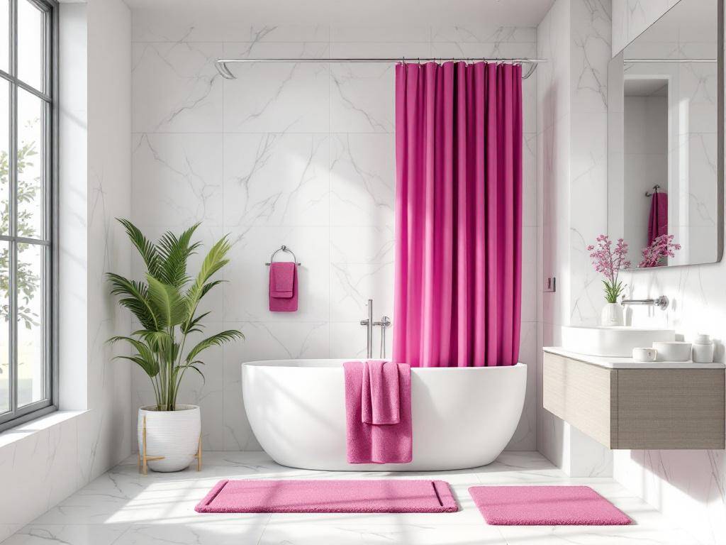 Einrichtungsideen mit der Farbe Fuchsia- Setze Fuchsia als Farbklecks im Bad