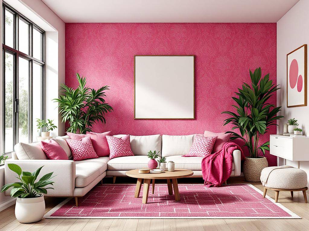 Einrichtungsideen mit der Farbe Fuchsia- Spiele mit Muster in Fuchsia-Tönen