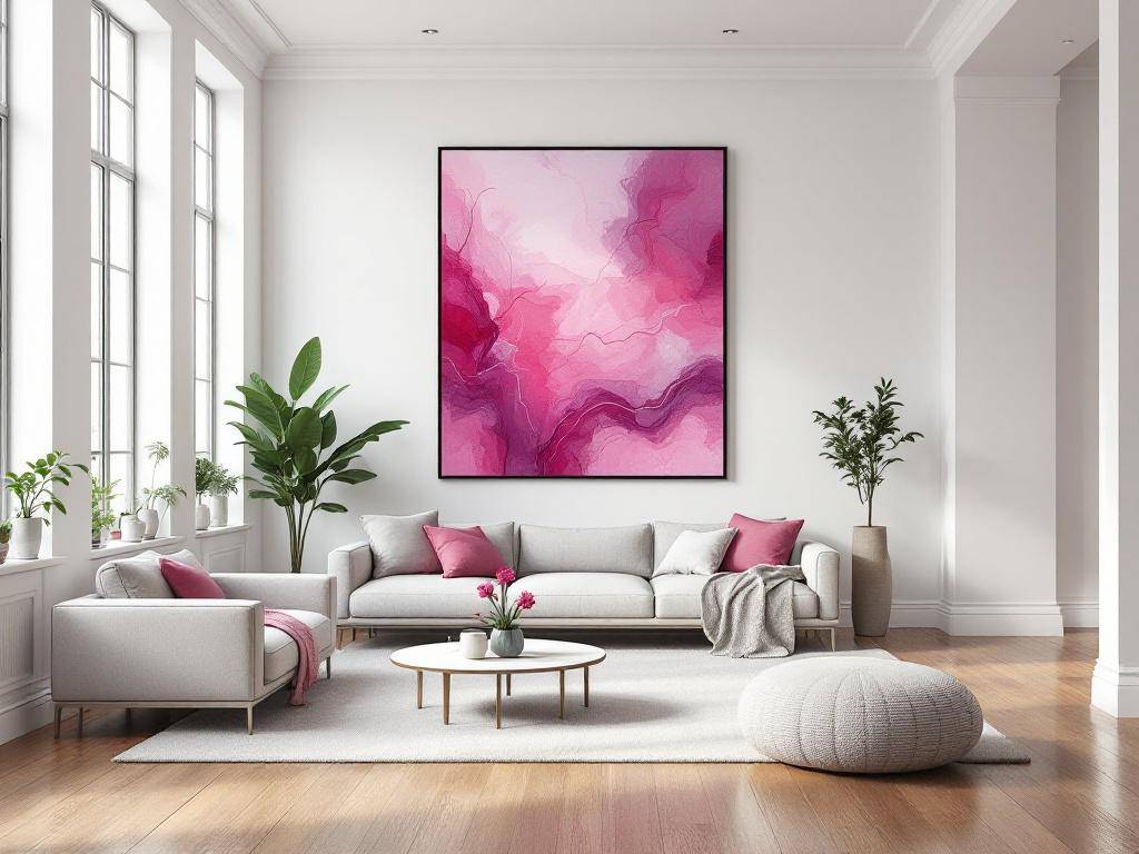 Einrichtungsideen mit der Farbe Fuchsia- Wähle Fuchsia für moderne Kunstwerke