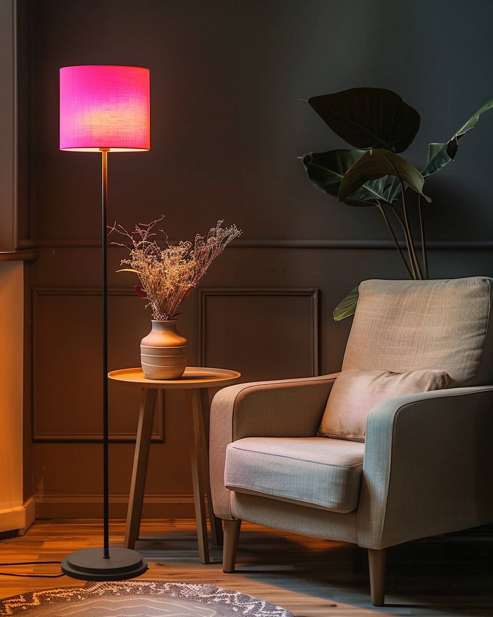 Einrichtungsideen mit der Farbe Fuchsia-
Erhelle dunkle Ecken mit fuchsiafarbener Lampe