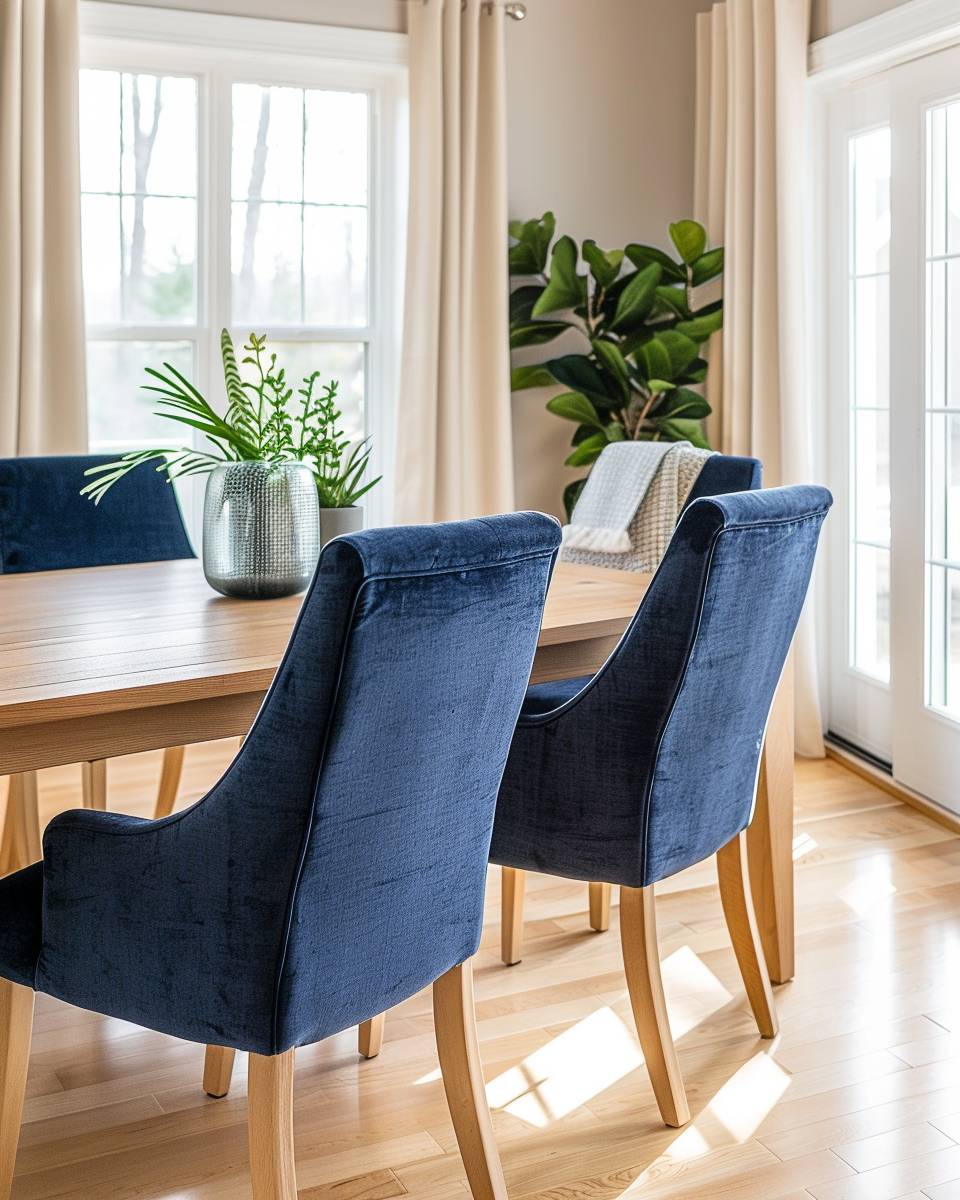 Einrichtungsideen mit der Farbe Indigo- Erneuere deine Stühle mit Indigo-Stoff