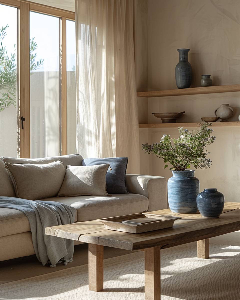 Einrichtungsideen mit der Farbe Indigo- Platziere Indigo-Vasen als Blickfang