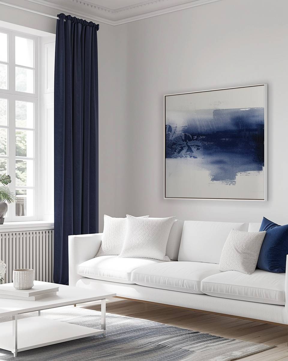 Einrichtungsideen mit der Farbe Indigo- Setze Indigo als Kontrast zu Weiß
