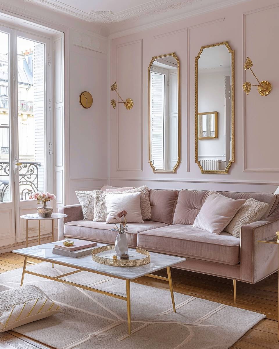 Ideen: Wandfarbe Rosa-Kombiniere Rosa mit goldenen Akzenten