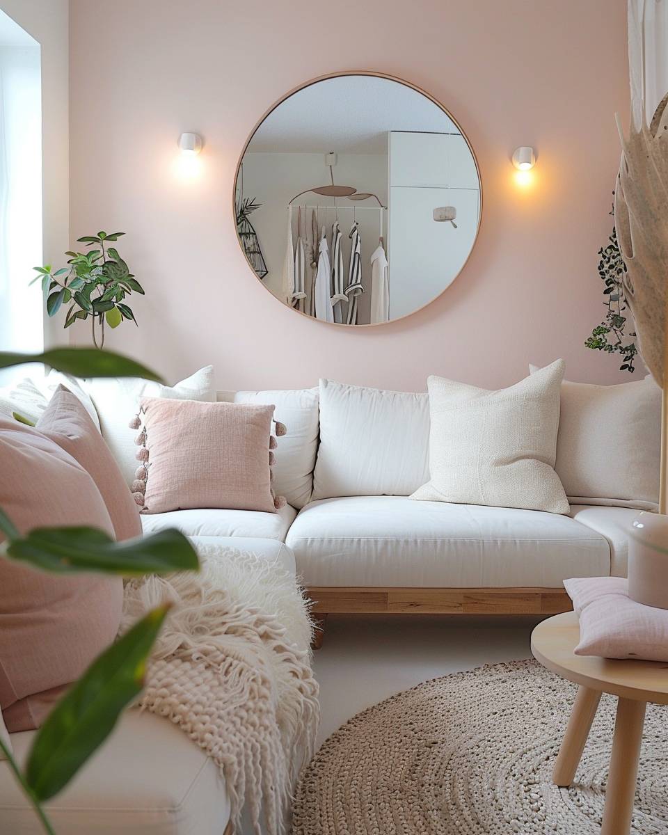 Ideen: Wandfarbe Rosa- Setze Rosa als Kontrast in kleinen Räumen