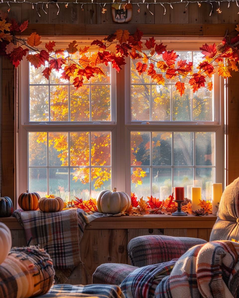 Ideen für Herbstdeko im Fenster-Dekoriere dein Fenster mit bunten Blättern