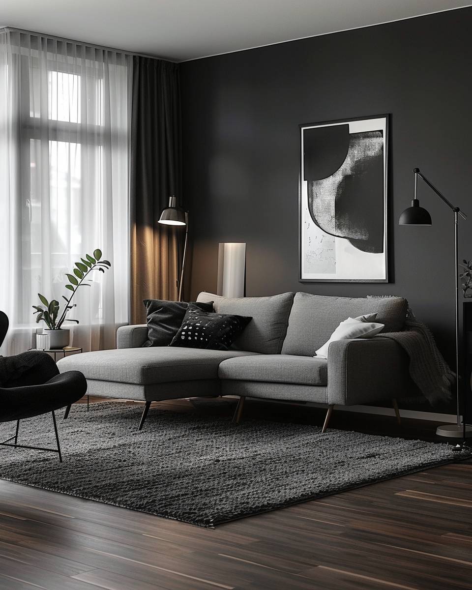 Ideen und Inspiration: Wandfarbe Grau- Verleihe dem Raum Tiefe mit Dunkelgrau