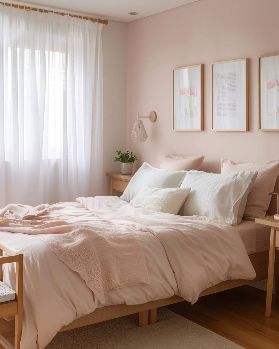 Ideen und Inspiration: Wandfarbe Pastell- Gestalte dein Schlafzimmer in Rosé