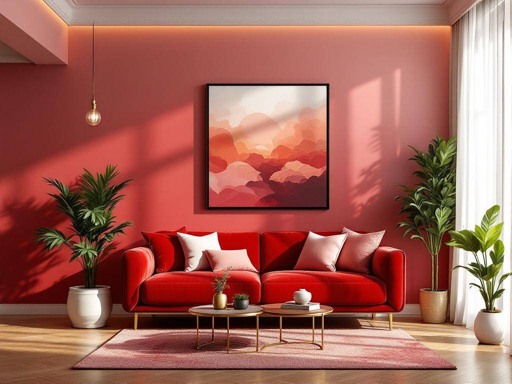 Ideen und Inspiration: Wandfarbe Rot- Erzeuge Tiefe mit ombre-roten Wandverläufen