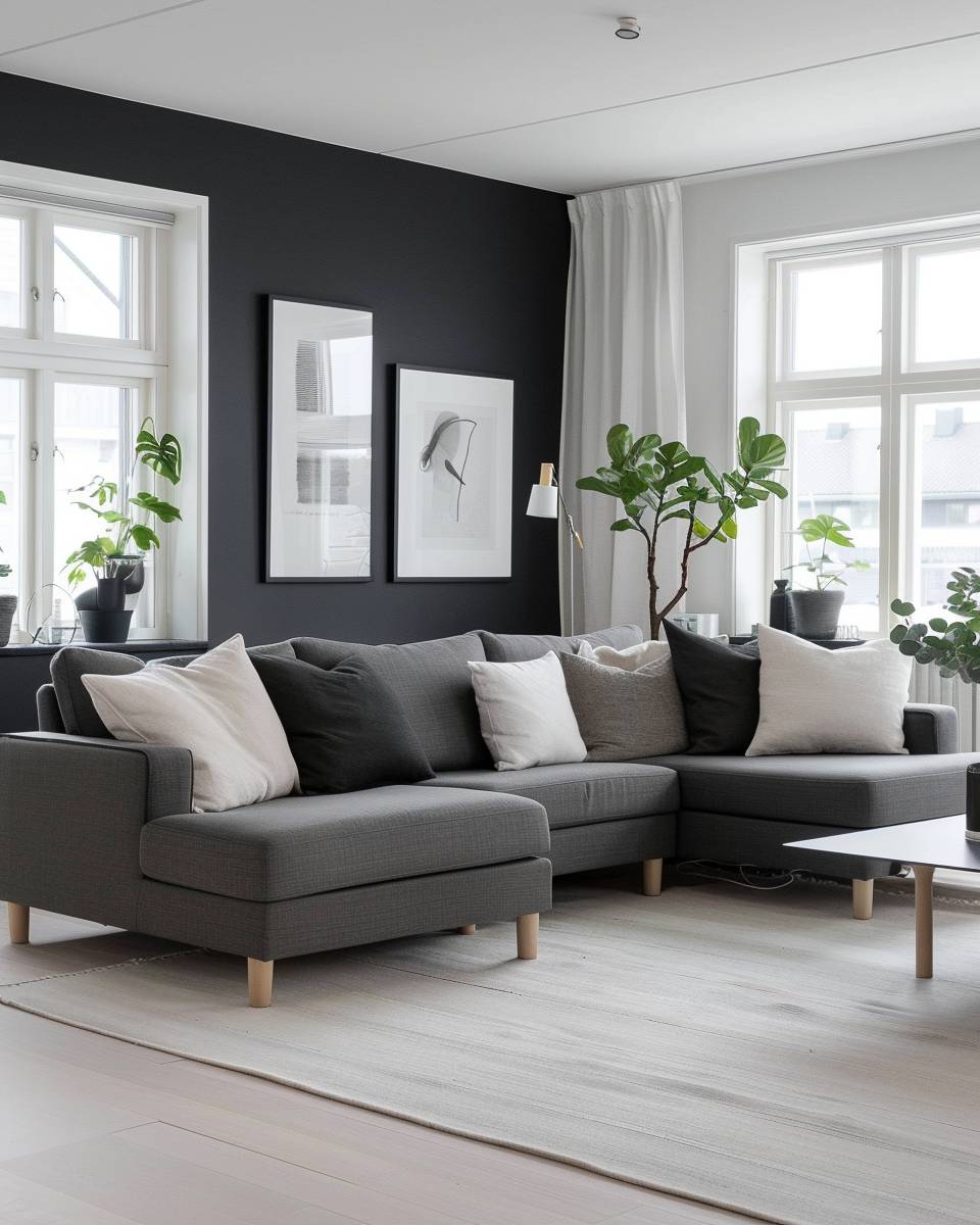 Ideen und Inspiration: Wandfarbe Schwarz- Male nur Teilbereiche für mehr Leichtigkeit