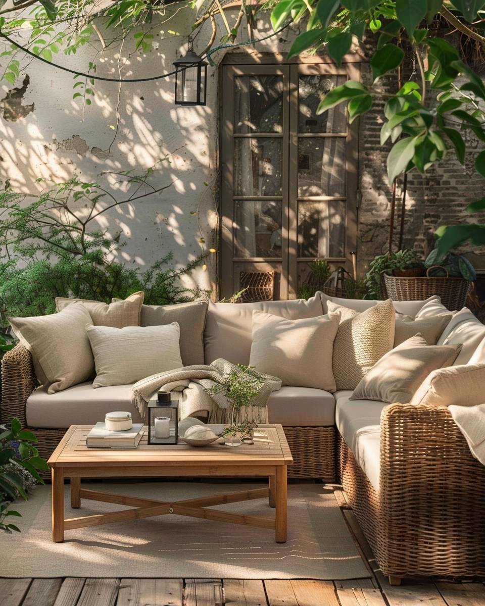 Outdoor-Wohnzimmer gestalten-Wähle wetterfeste Möbel mit Stilgefühl