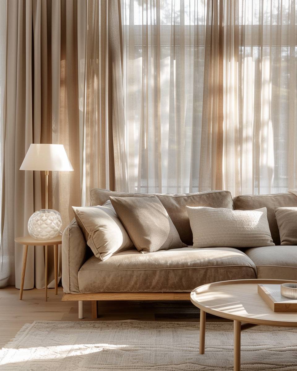 Tolle Ideen: Mit der Farbe Taupe einrichten- Spiele mit Licht und taupefarbenen Stoffen