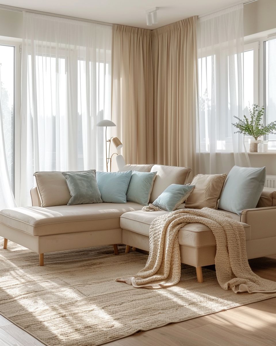 die schönsten Farbkombinationen in der Einrichtung- Ergänze Beige mit Eisblau-Details