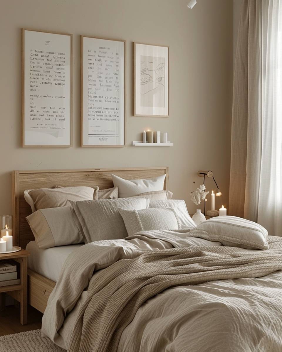 Bilderwand Schlafzimmer Ideen- Drucke Lieblingssongs als dekorative Poster