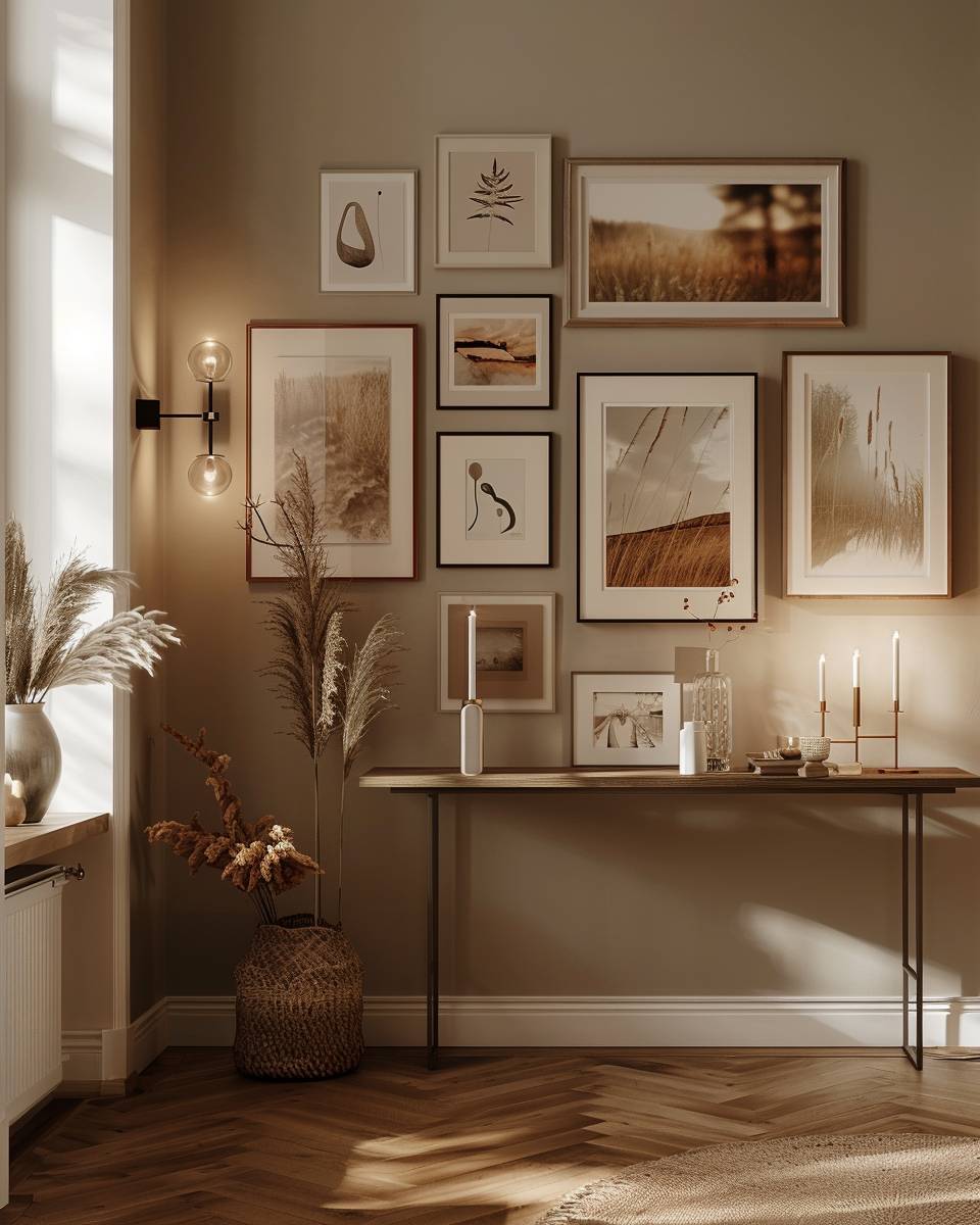 Bilderwand im Flur- Beleuchte die Wand mit warmem Licht