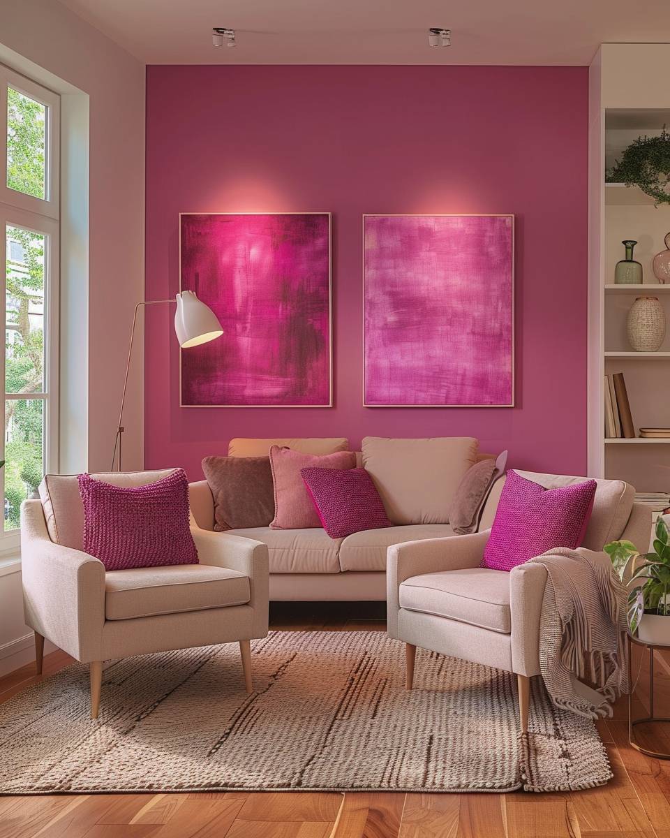 Einrichtungsideen mit der Farbe Magenta- Verwende Magenta als Highlight an der Wand