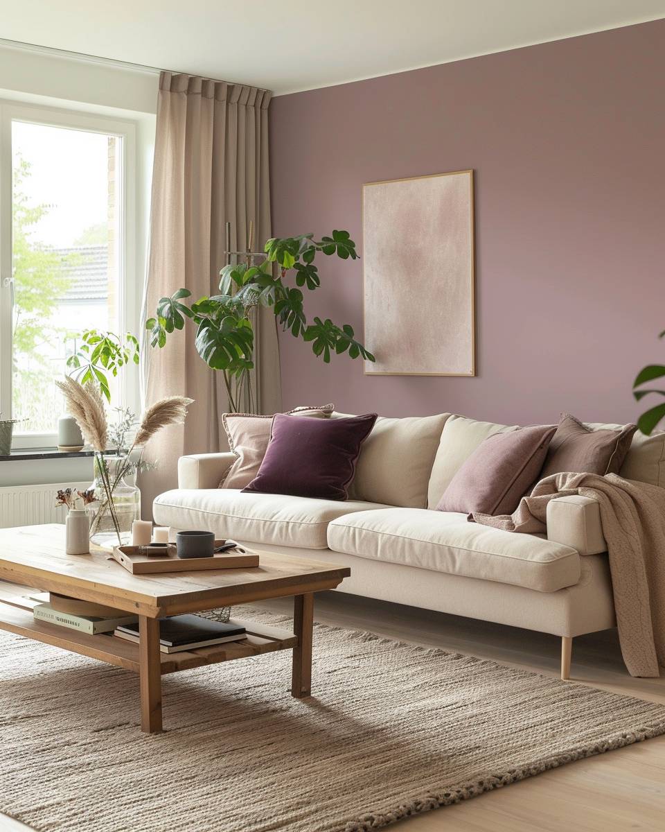 Einrichtungsideen mit der Farbe Mauve-Nutze Mauve als sanften Wandakzent