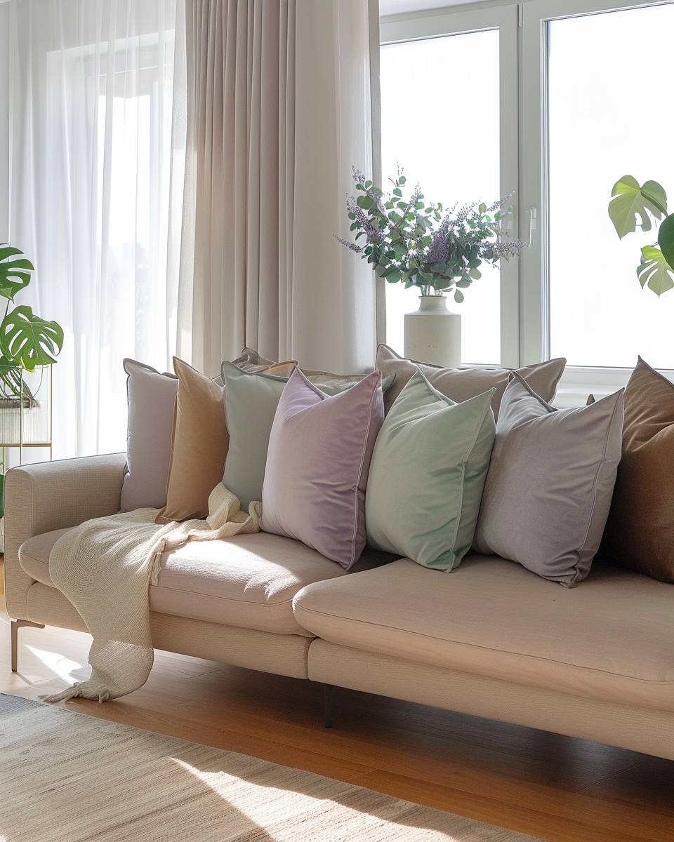 Farbtrends 2025- Dekoriere mit Kissen in Trendfarbnuancen