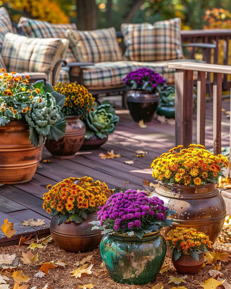 Ideen: Blumenkübel für den Herbst gestalten-
Umgib deine Kübel mit Rindenmulch