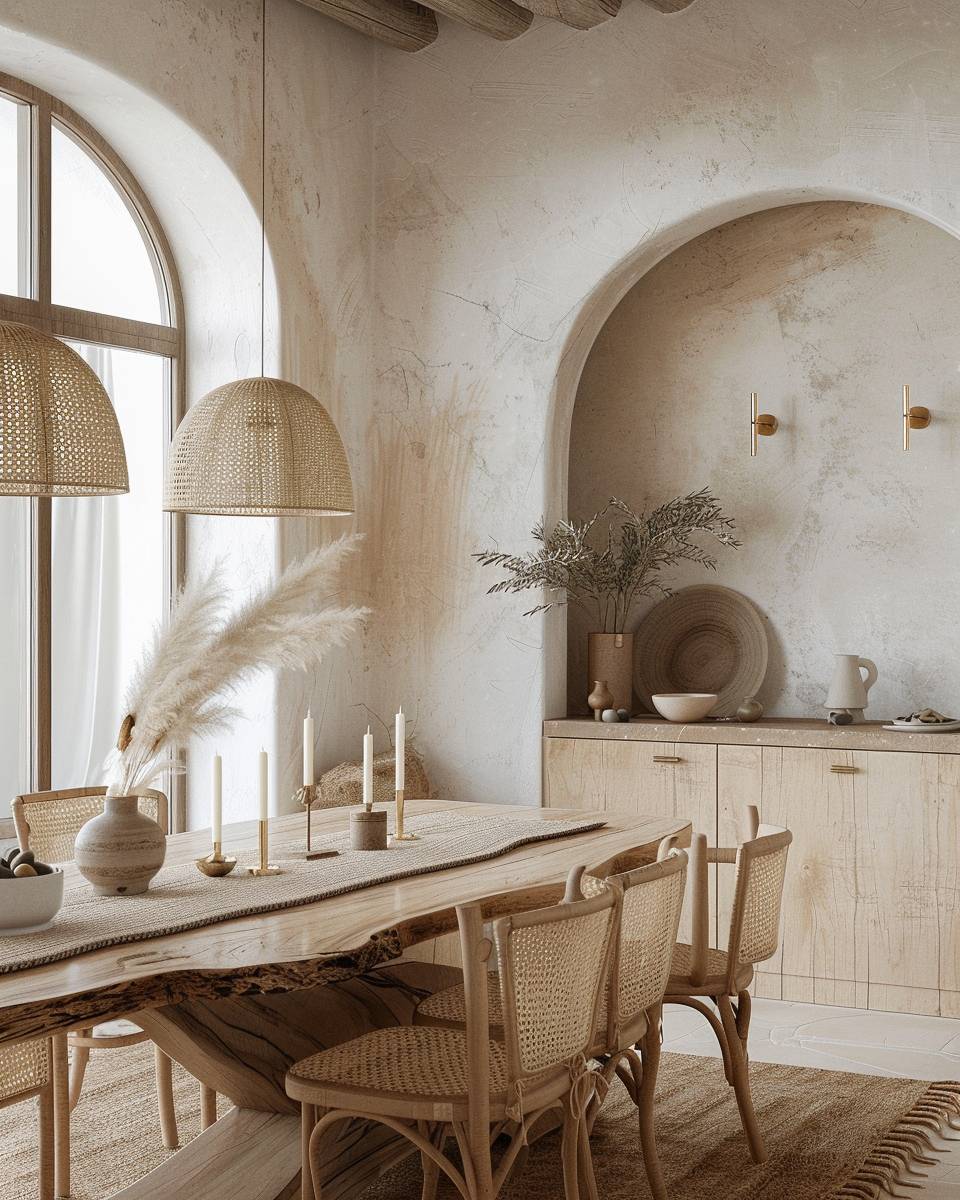 Ideen für Esszimmer im Boho-Stil- Ergänze Messingakzente für warmen Glanz