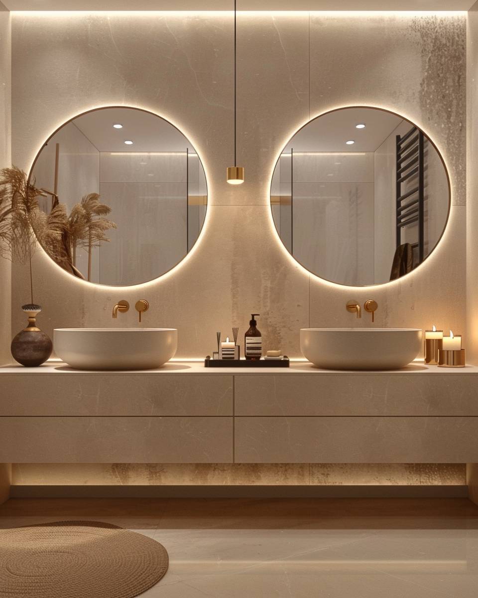 Inspiration: Curvy-Interior-Trend bei Möbeln- Ergänze dein Bad mit runden Spiegeln