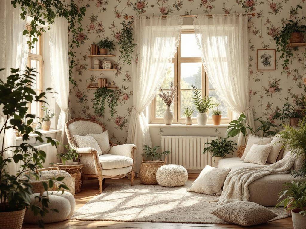 Inspiration: Einrichtungstrend Cottagecore - Wähle verspielte Tapeten mit Naturmotiven