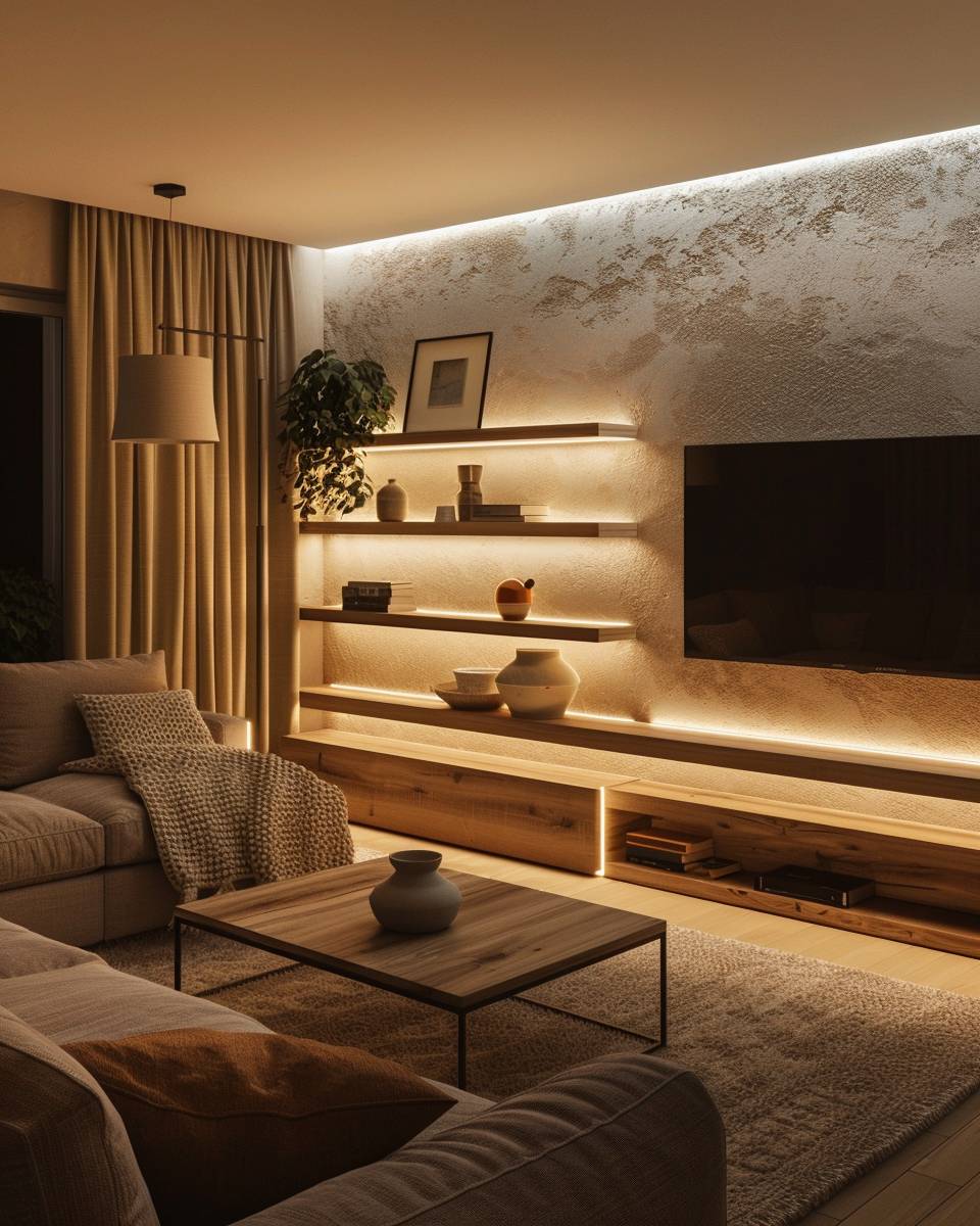 Inspiration: indirekte Beleuchtung im Wohnzimmer- Sorge mit 2700K für gemütliche Wärme