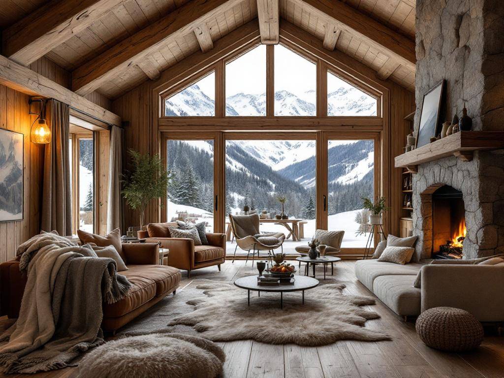 Luxus-Chalet-Stil- Investiere in hochwertige Naturtextilien