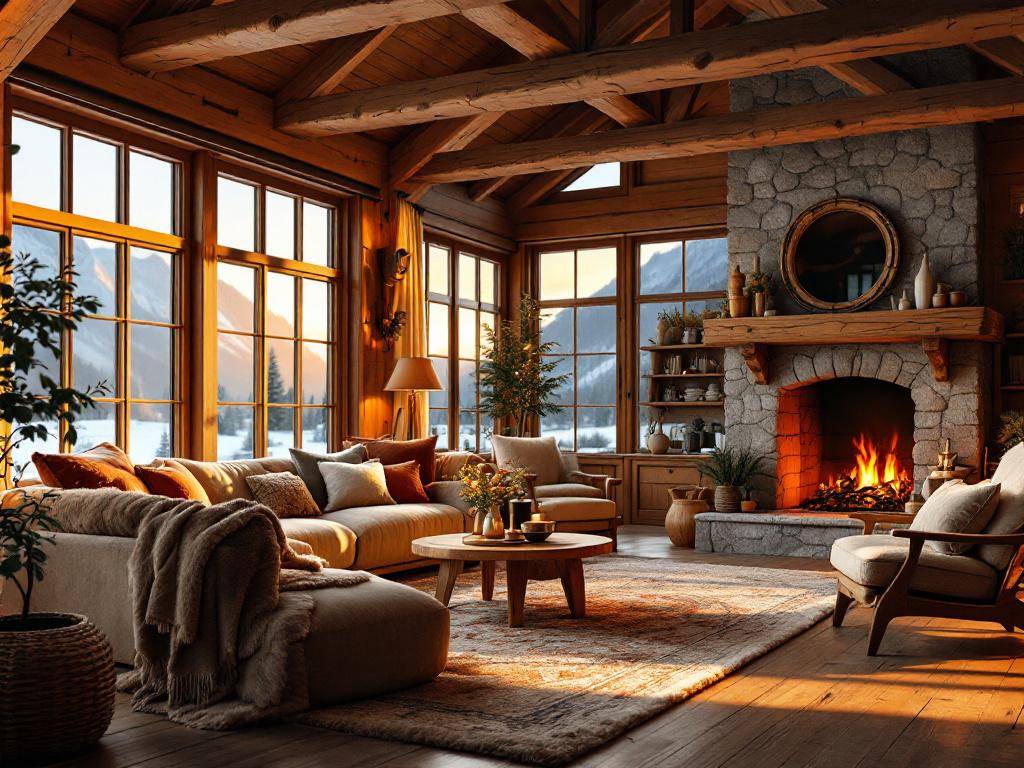 Luxus-Chalet-Stil- Verwende warme Erdtöne für Behaglichkeit