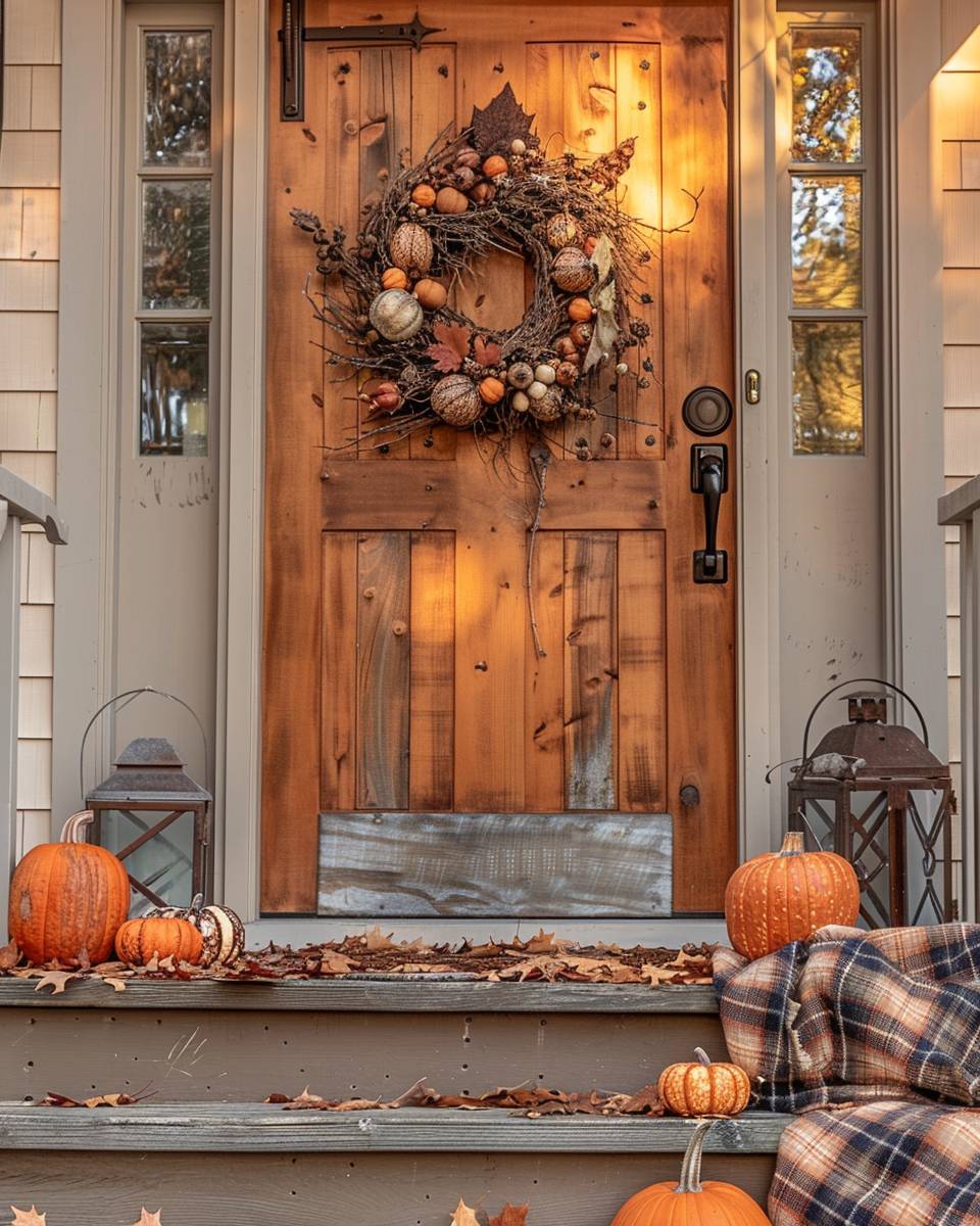 Schöne Herbstkranz-Ideen-  
Arrangiere kleine Zierkürbisse in deinen Kranz
