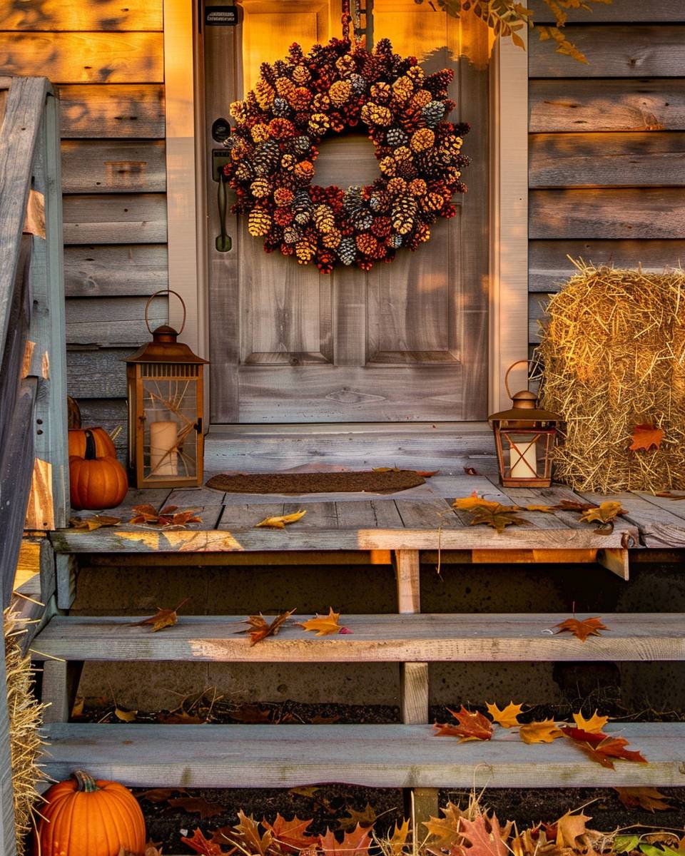 Schöne Herbstkranz-Ideen-  
Male Tannenzapfen für kreative Highlights an