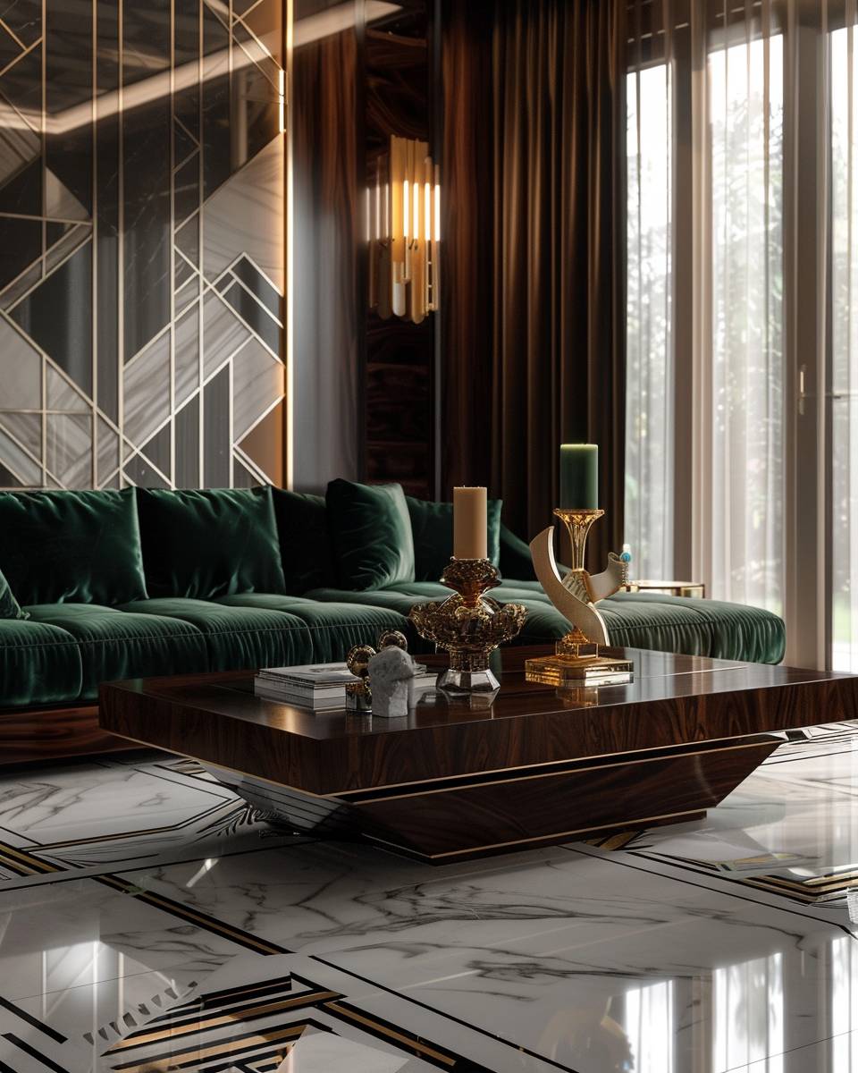 Wohnzimmer im Art-Deco-Stil- Belebe den Raum mit auffälligen Kerzenhaltern