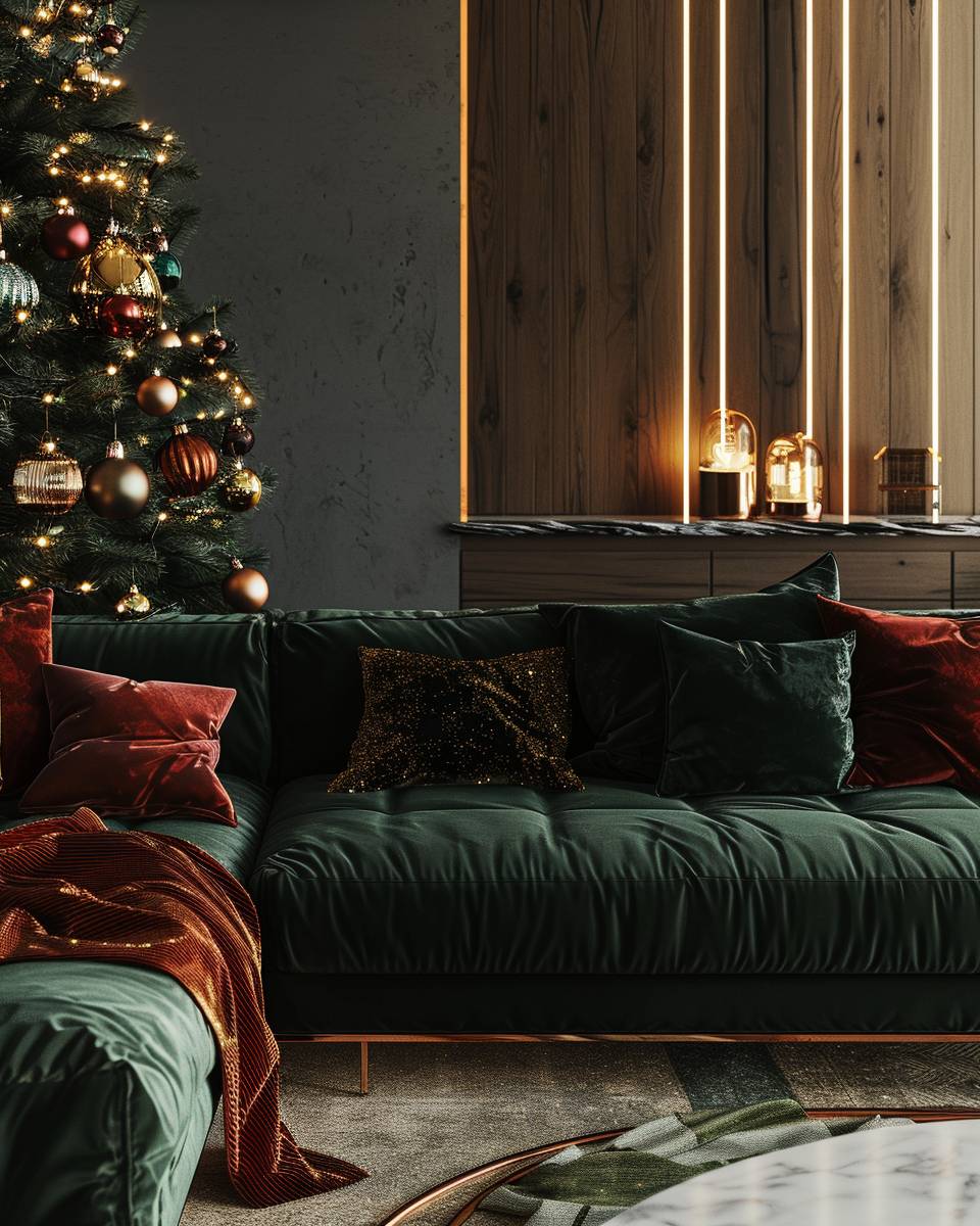 Dekotrends Weihnachten 2024- Setze Akzente mit Samtkissen oder Decken