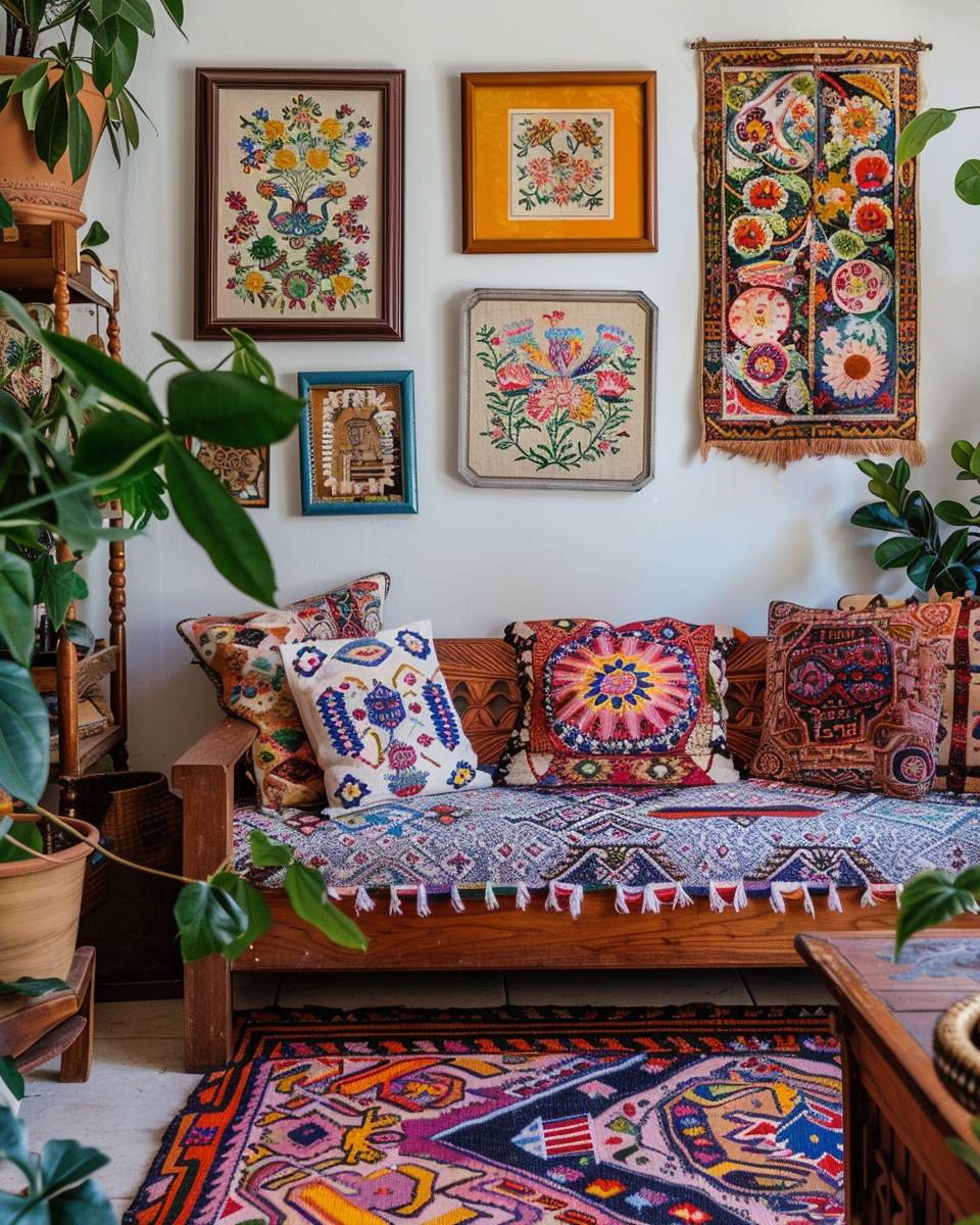 Einrichtungsideen: Folklore-Stil- Gestalte eine Gallery Wall mit Volkskunst