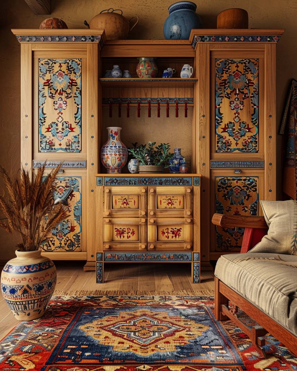 Einrichtungsideen: Folklore-Stil- Nutze Schablonen für traditionelle Ornamente, verzieren deine Möbel