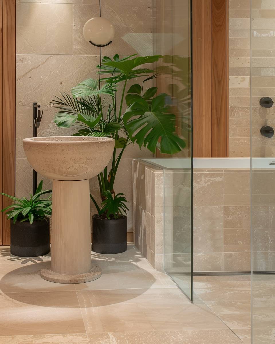 Ideen: Badezimmer dekorieren-Wähle Pflanzen für ein frisches Ambiente aus