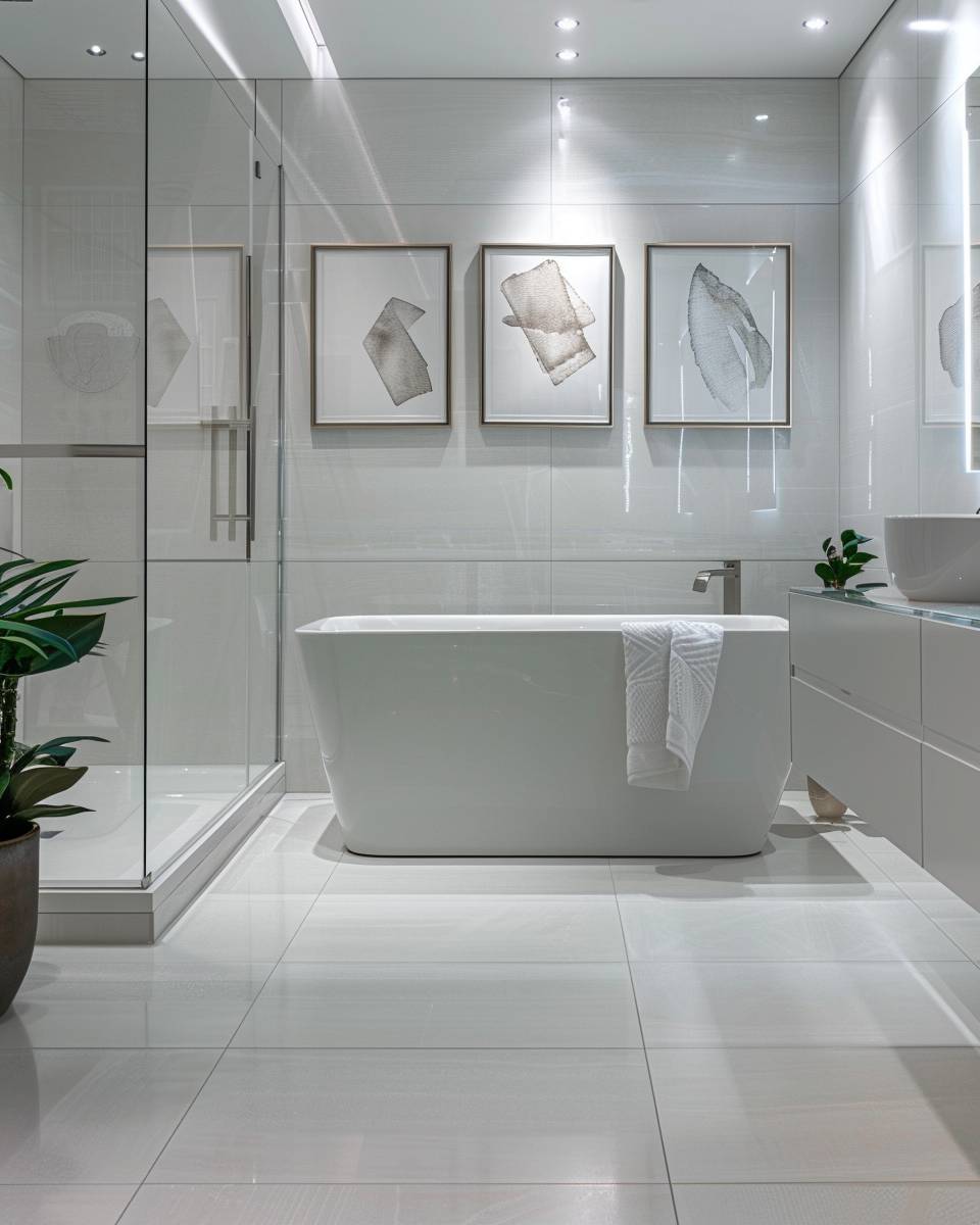 Ideen: Badezimmer dekorieren- Hänge originelle Kunstwerke im Badezimmer auf