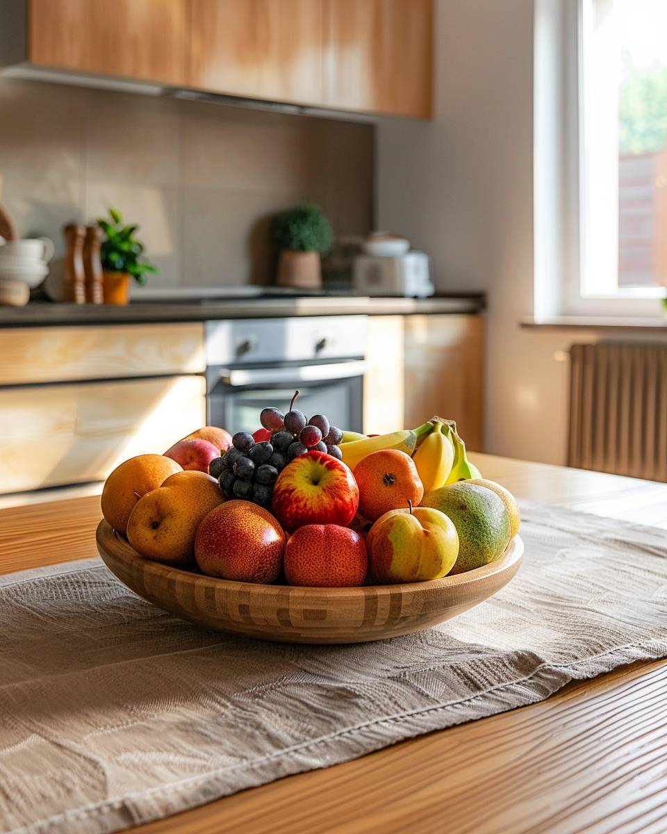 Ideen: Küche gemütlich machen- Stelle eine Obstschale als Blickfang auf