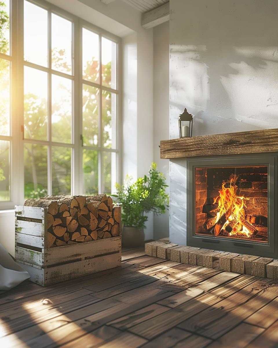 Ideen: Kaminholz aufbewahren- Lege Kaminholz in eine Vintage-Holzkiste