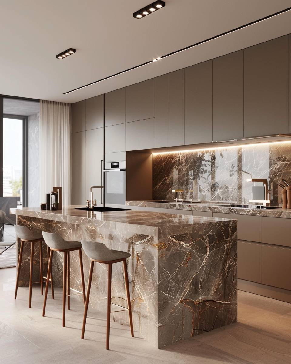 Küche mit Marmor gestalten- Arbeite mit farbigem Marmor für ein Highlight