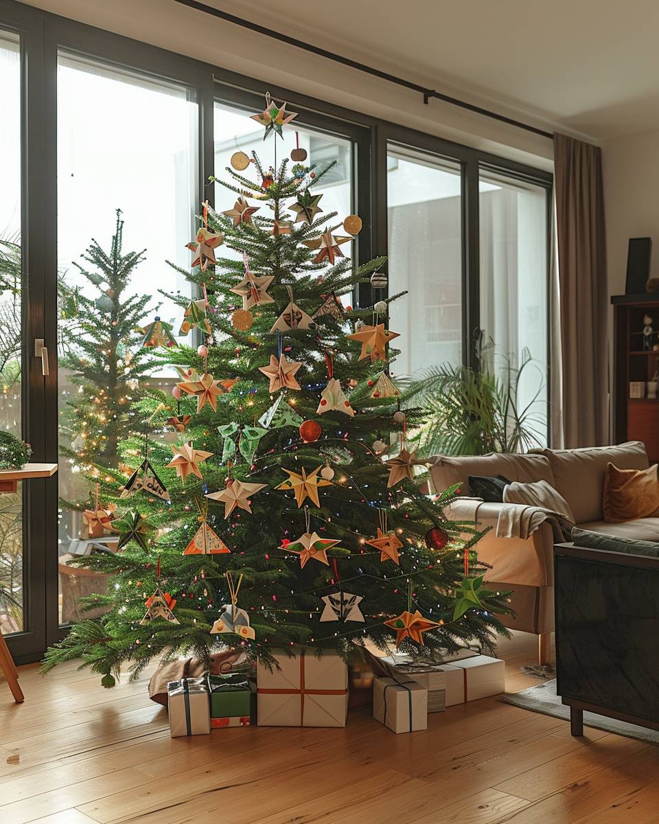 Weihnachtsbaum-Inspiration- Kreiere handgefertigte Origami-Figuren als Baumschmuck