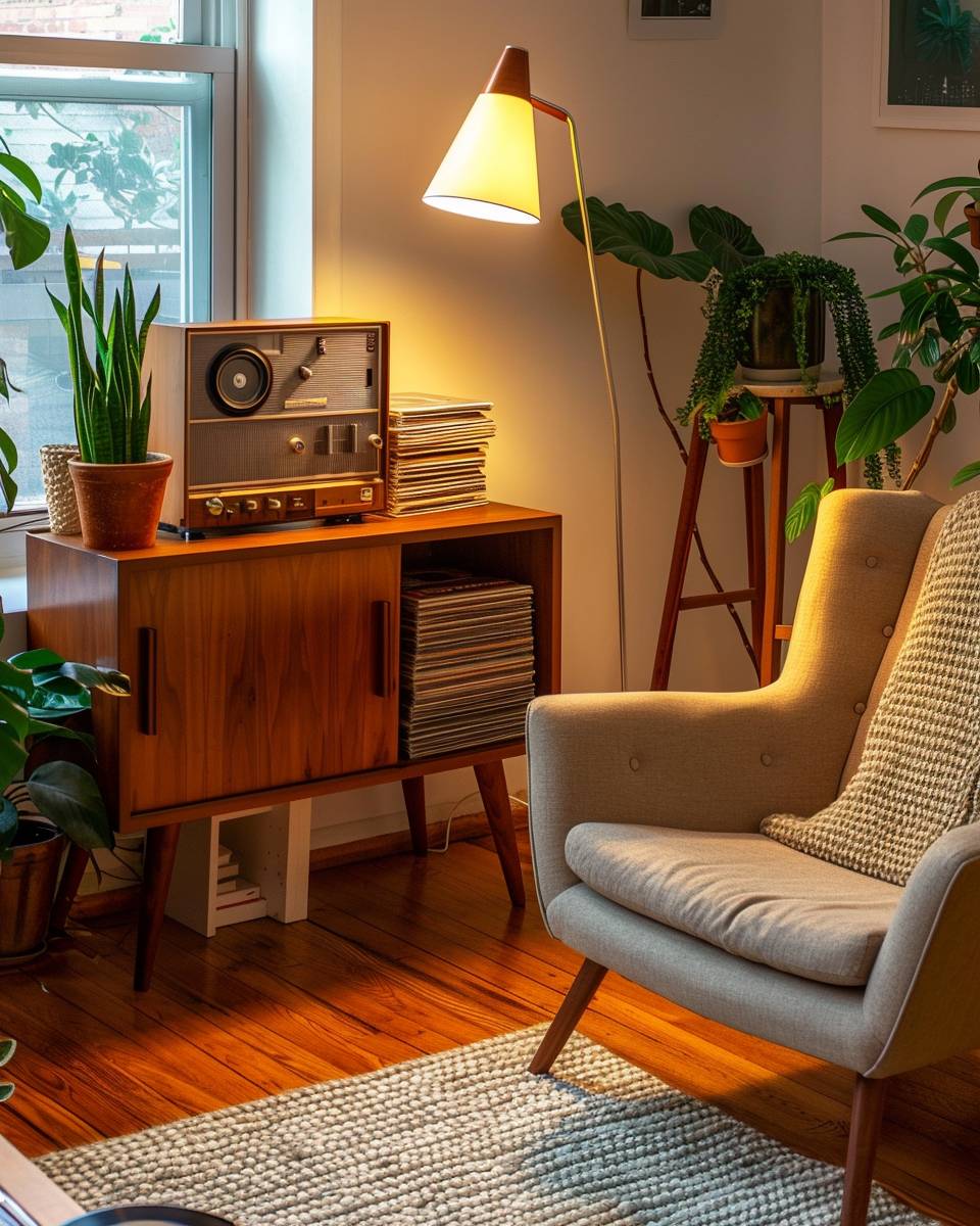 Wohnzimmer gemütlich machen: Ideen- Genieße Musik aus einem charmanten Retro-Radio