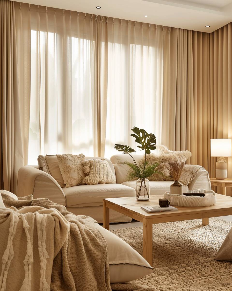 Wohnzimmer gemütlich machen: Ideen- Spiele mit Vorhängen für zusätzlichen Textil-Charme