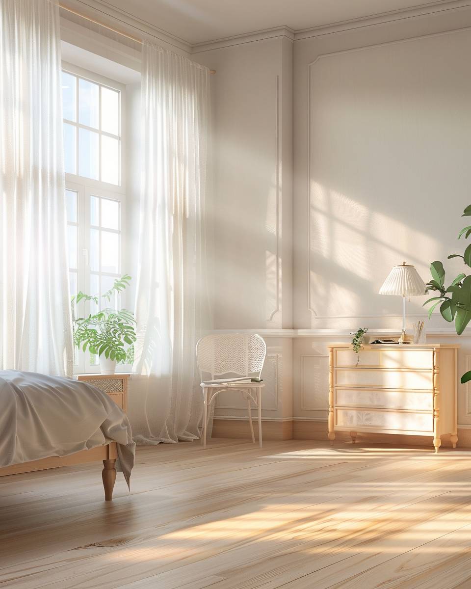 helles Schlafzimmer gestalten- Probiere Möbel mit filigranen Füßen aus