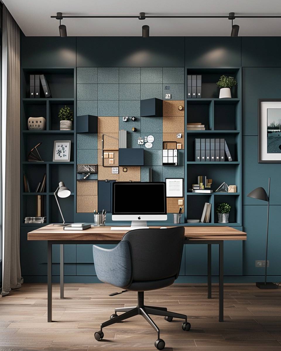 Arbeitszimmer in Petrol gestalten- Baue eine kreative Pinnwand in Petroltönen
