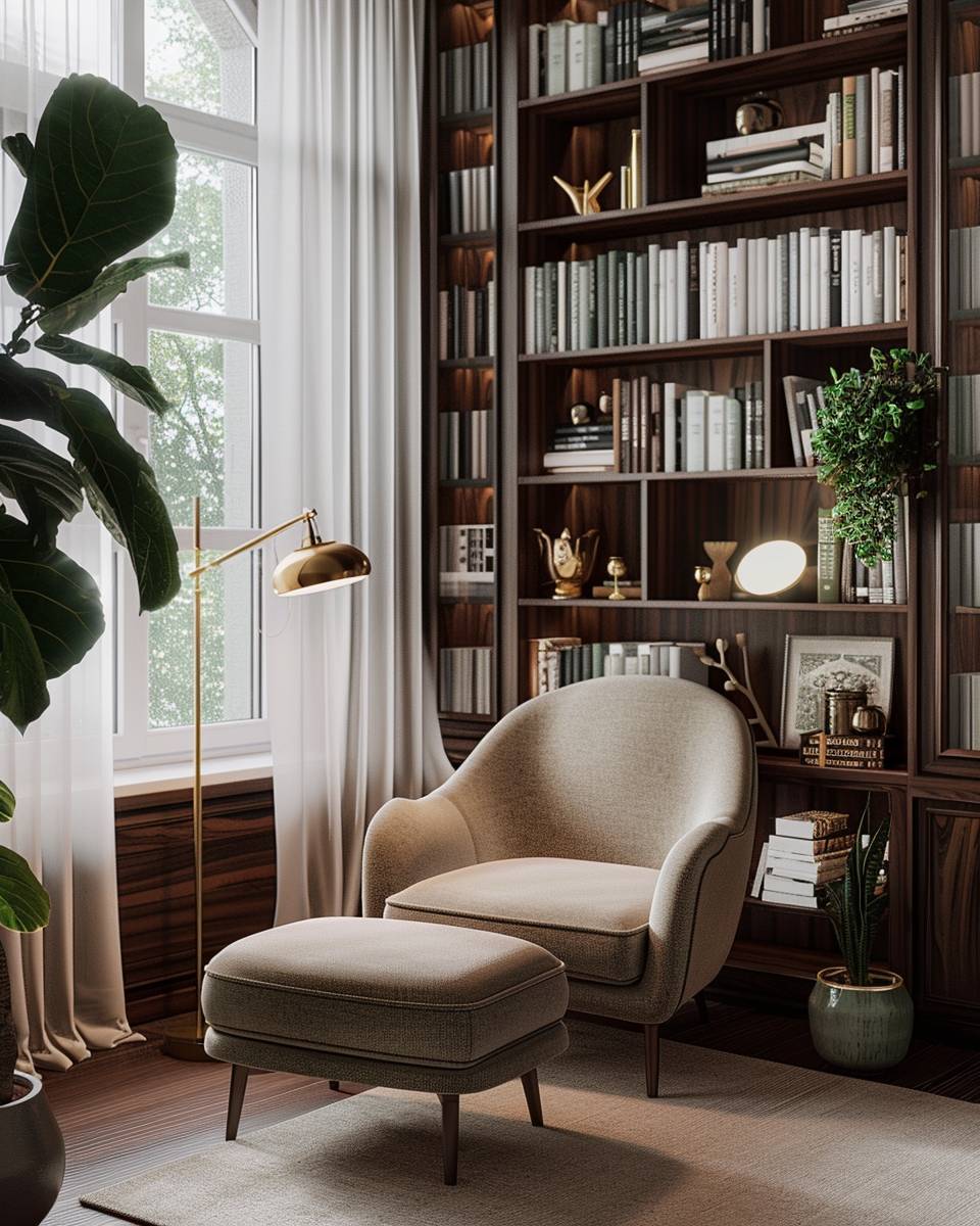 Arbeitszimmer in Petrol gestalten- Inszeniere eine Leseecke mit petrolfarbenem Sessel