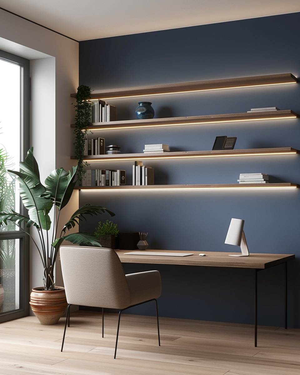 Arbeitszimmer in Petrol gestalten- Male eine Akzentwand in mattiertem Petrol